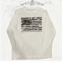 Round Neck Long Sleeve Cotton T-Shirt with Print