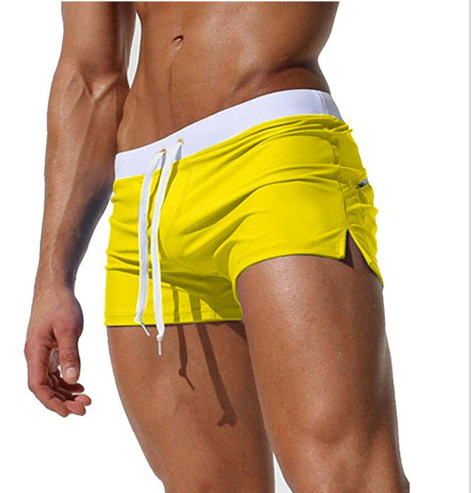 Men's boxer-style beach shorts and swim trunks