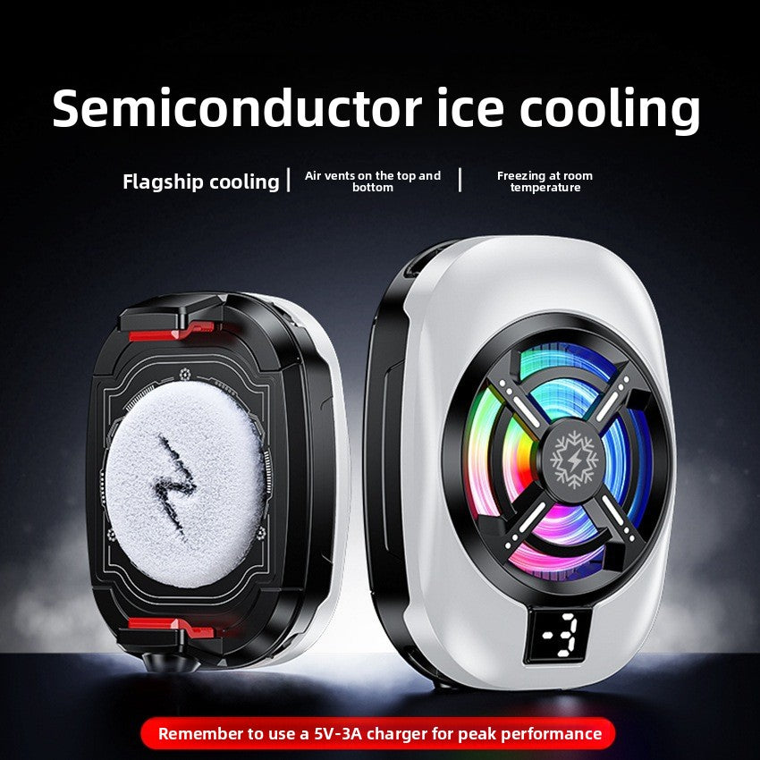 Semiconductor Phone Cooler with Digital Display and RGB Lighting