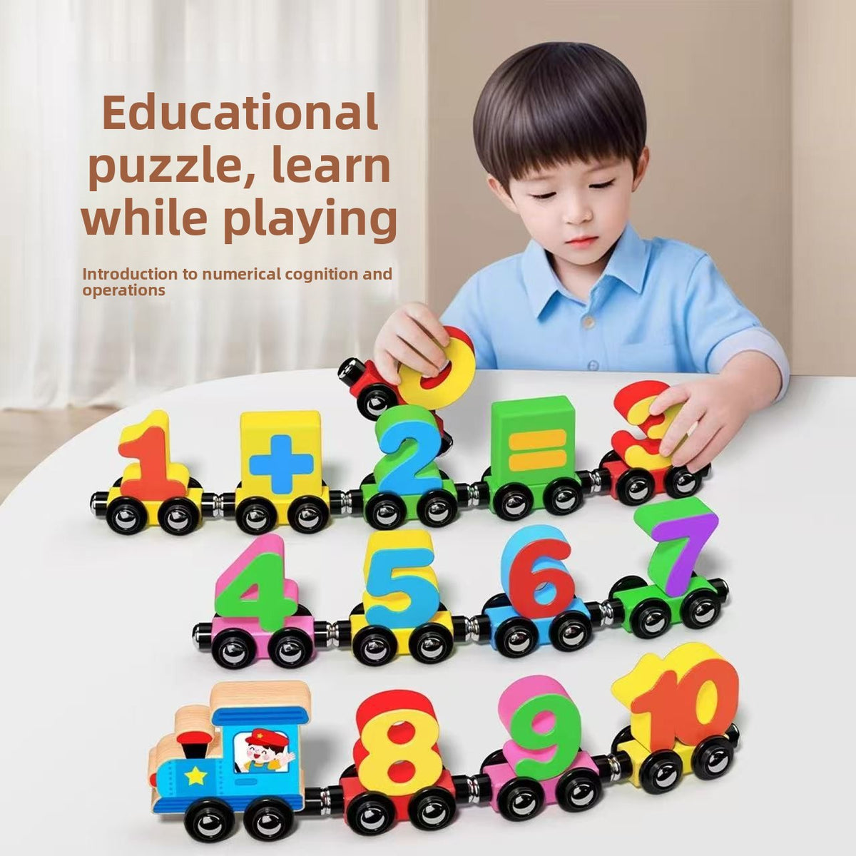 Magnetic Number Train Wooden Educational Toy