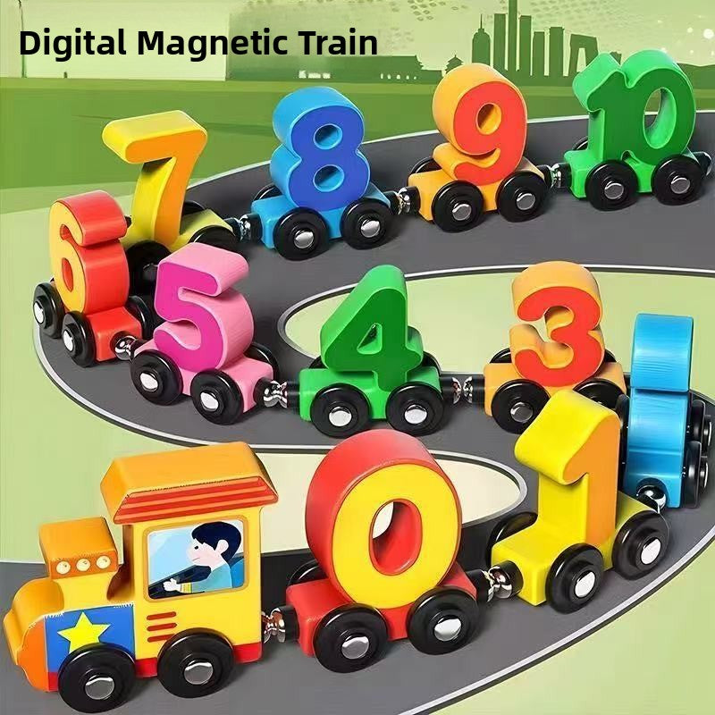 Magnetic Number Train Wooden Educational Toy