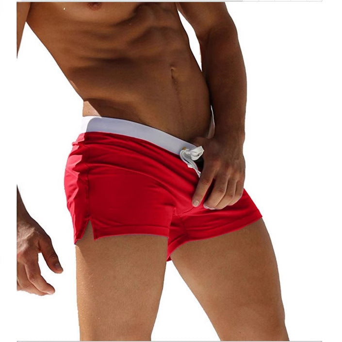 Men's boxer-style beach shorts and swim trunks