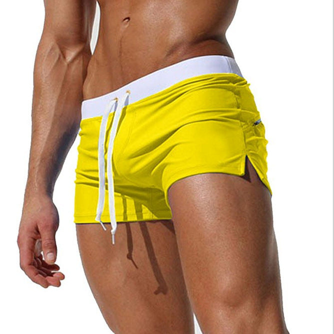 Men's boxer-style beach shorts and swim trunks
