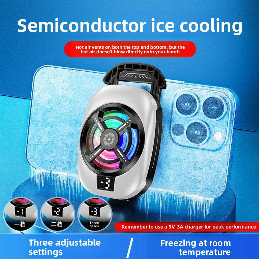 Semiconductor Phone Cooler with Digital Display and RGB Lighting