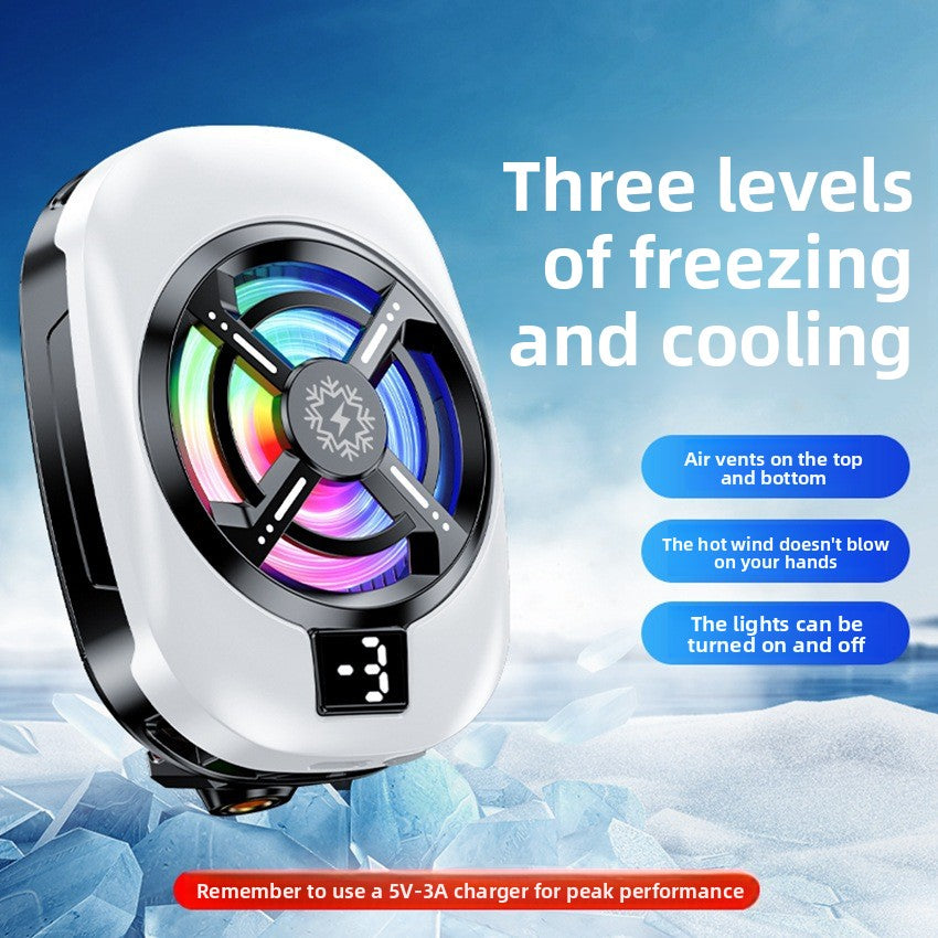 Semiconductor Phone Cooler with Digital Display and RGB Lighting