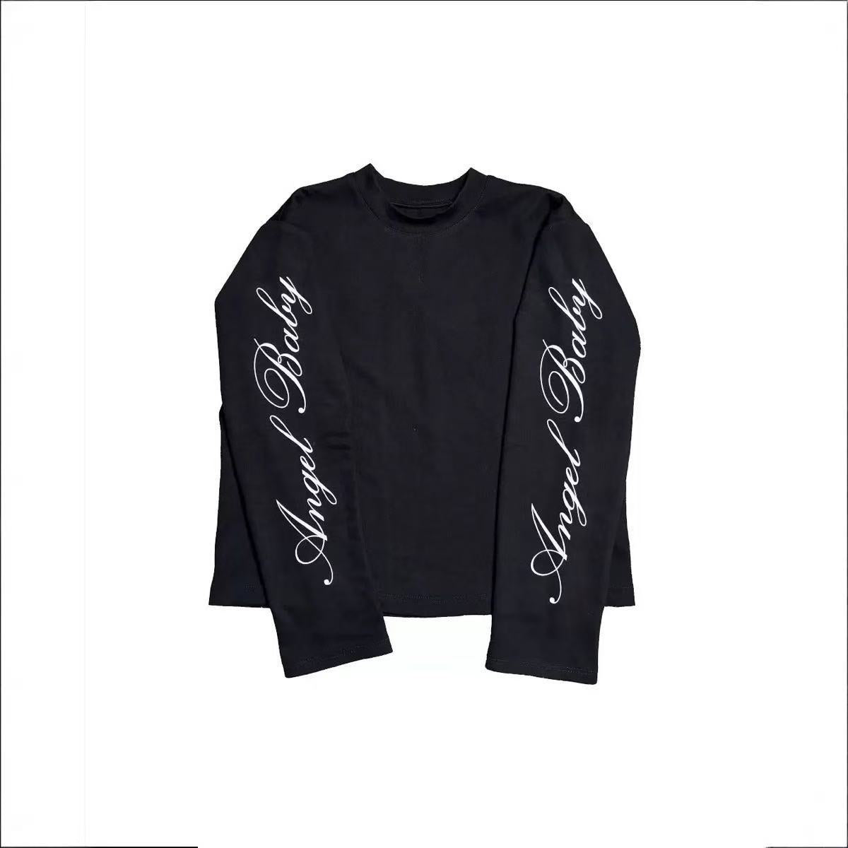 Round Neck Long Sleeve Cotton T-Shirt with Print
