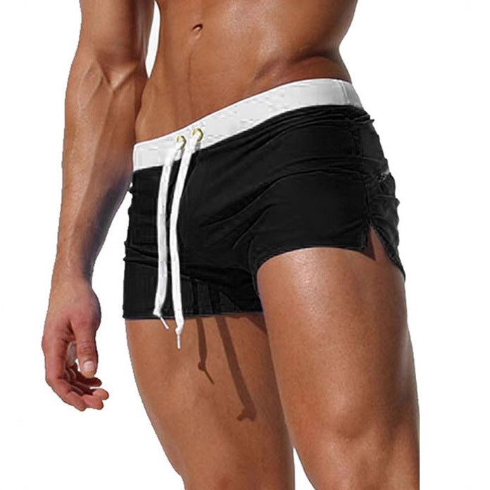 Men's boxer-style beach shorts and swim trunks