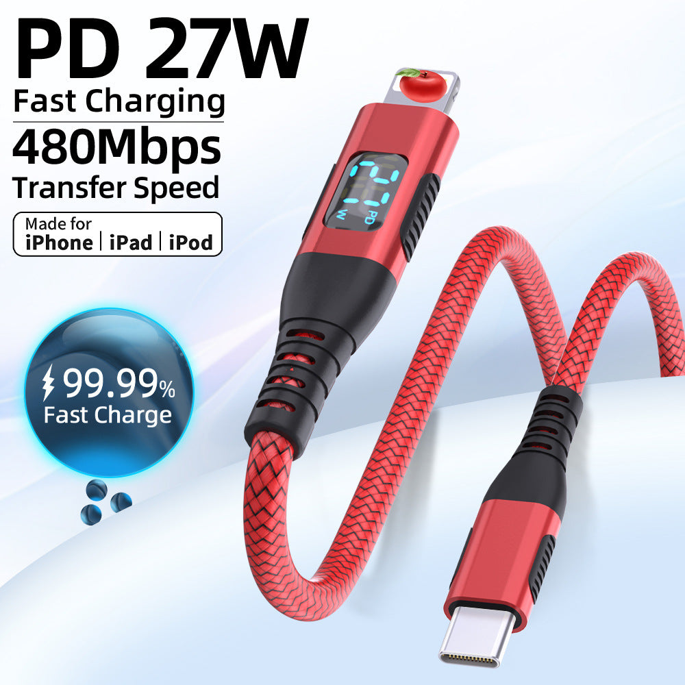 Type-C to Lightning Fast Charging Cable with Digital Display