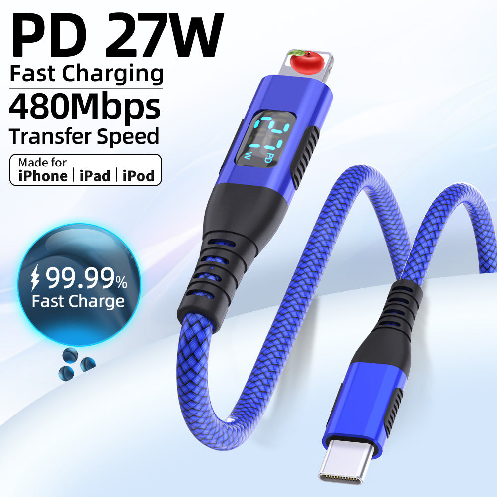 Type-C to Lightning Fast Charging Cable with Digital Display